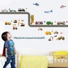 Road Transports Wall Stickers Car Wall Decals for Kids Boys