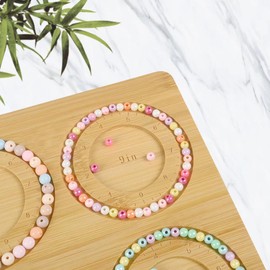 Favonuovy Bead Boards for Jewelry Making Bamboo Bracelet Making Bead Tray 6" 6.5" 7" 7.5" 8” 8.5” 9” 9.5” 10” All in Inches Wooden Bracelet Sizer Measurement Design Tool Beading & Jewelry Making