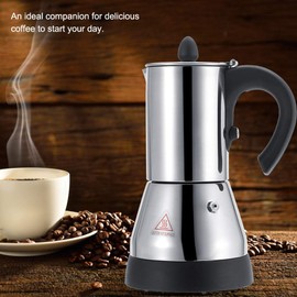 Electric Coffee Maker, Stainless Steel Espresso and Cappuccino Machine Stainless Steel Mocha Pot Coffee Maker (300ml)