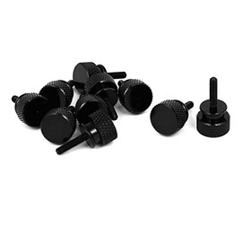 uxcell Computer PC Case M3x12mm Aluminum Alloy Knurled Thumb Screws Black 10pcs