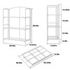 Crofy No Assembly Folding Bookshelf for Living Room, 3 Tier