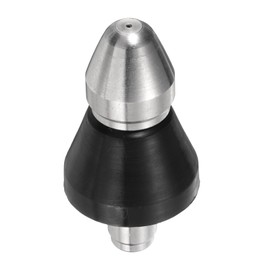 sourcing map Pressure Washer Sewers Nozzle 1/4" Quick Connect 5000 PSI Stainless Steel Drain Blaster Rotating Button Nose Fixed Cleaning Water Hose Jet for Drain Cleaning Hose