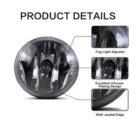 WILD BEAR Fog Lights Replacement for Chevy 07-14 Suburban/Tahoe/ 07-13 Avalanche/ 10-13 Camaro/ 15-16 Colorado/ 15 Silverado/GMC Acadia/Yukon/Yukon With Halogen Bulbs Smoked Lenes