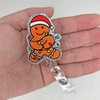 Funny Gingerbread Man Christmas Badge Reel Retractable for Nurse Nursing