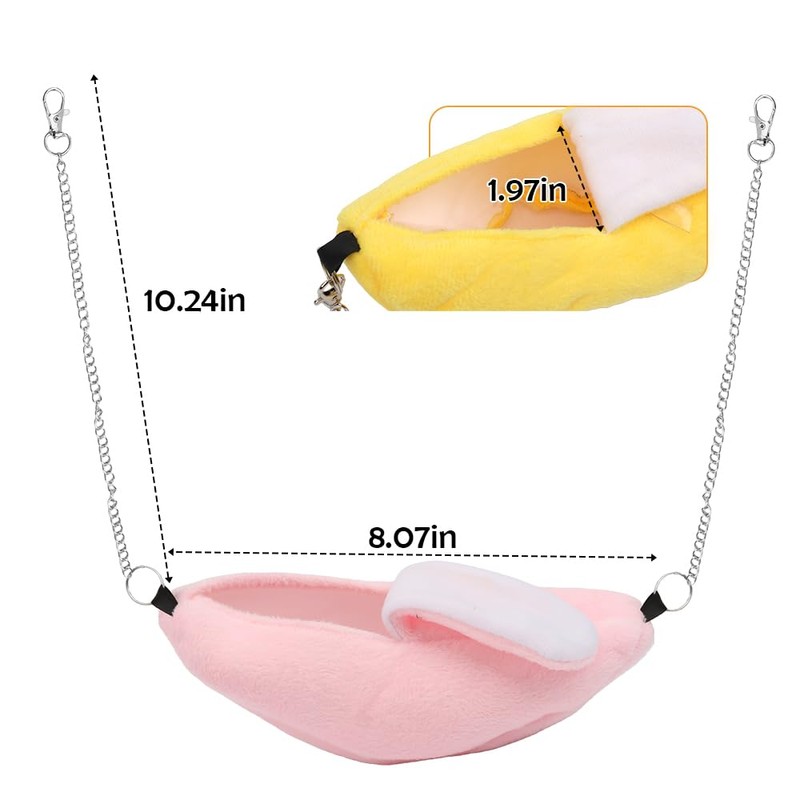 DQITJ 2 Pack Sugar Glider Bed House Hamster Banana Warm