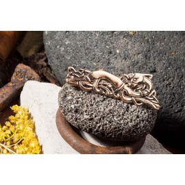 WINDALF Power Animal Fibel ÔSIN 5.7 cm Celtic Jewellery Celtic Brooch Bronze, Fabric jewellery bag