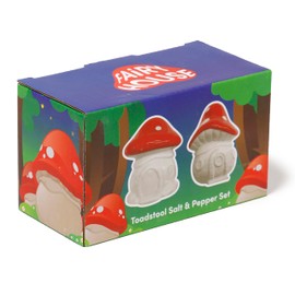 Puckator SP95 Fairy Toadstool House Ceramic Salt and Pepper Set