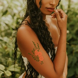 16Sheets Henna Tattoo Stencils Kit for Hand, Reusable Indian Arabian Temporary Tattoo Template Mehndi Stencil