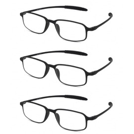 Calabria TR191 Flexie Sport Bendable Reading Glasses +2.75 Black 3 Pack Men Women Single Power Readers Flexible Italy Design