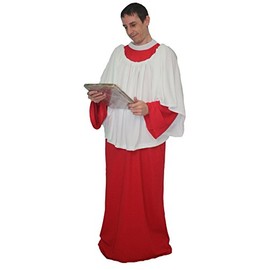 The Dragons Den Adults Red Religious Choir or Alter Boy Church Singer Fancy Dress Costume [S/M]