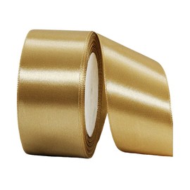 40mm Wide Champagne Gold Ribbon for Gift Wrapping,22M 1.5Inch Ribbon Gold Double Sided Satin Ribbon Solid Fabric Large Thick Ribbon Decorative Ribbon for Crafting,Hair Bows,Xmas,Wedding Car,Presents