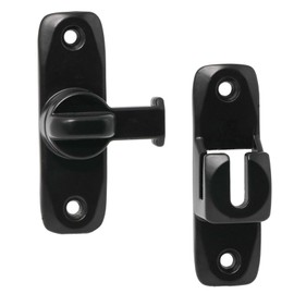 JAKOUE 90/180° Black Flip Barn Door Latch - Flip Lock for Door,Cabinets, Bathrooms - Sliding Door Latch with Internal Lock