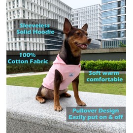 YQYS Dog Hoodies Sleeveless Cotton Sweatshirts for Small Dogs and Kitten Chihuahua Clothing Teacup Dog Puppy Clothes Cold Weather Coat Ropa para Perro Pink XSmall