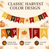 Adurself Happy Fall Burlap Banner with Pumpkin, Pre-Strung Faux Burlap