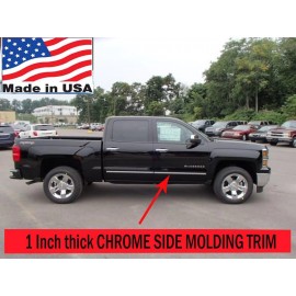 MyFrameAccessory Flexible Chrome Side Door Molding Rocker Panel Trim Kit For Silverado 2000-2007*