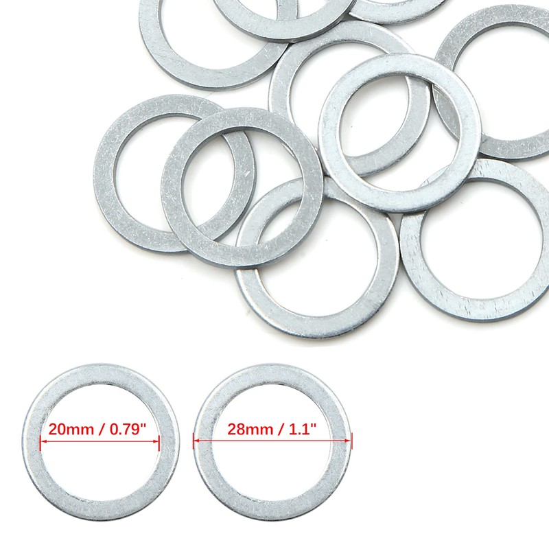 X AUTOHAUX 10pcs Oil Crush Washers Drain Plug Gaskets 20mm