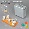 Queensell Mexican Train Dominoes Set with 4 Holders - Dominoes