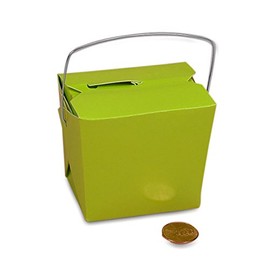 Lime Green Paper Chinese Take Out Boxes 4" X 3 1/2" | Quantity: 72