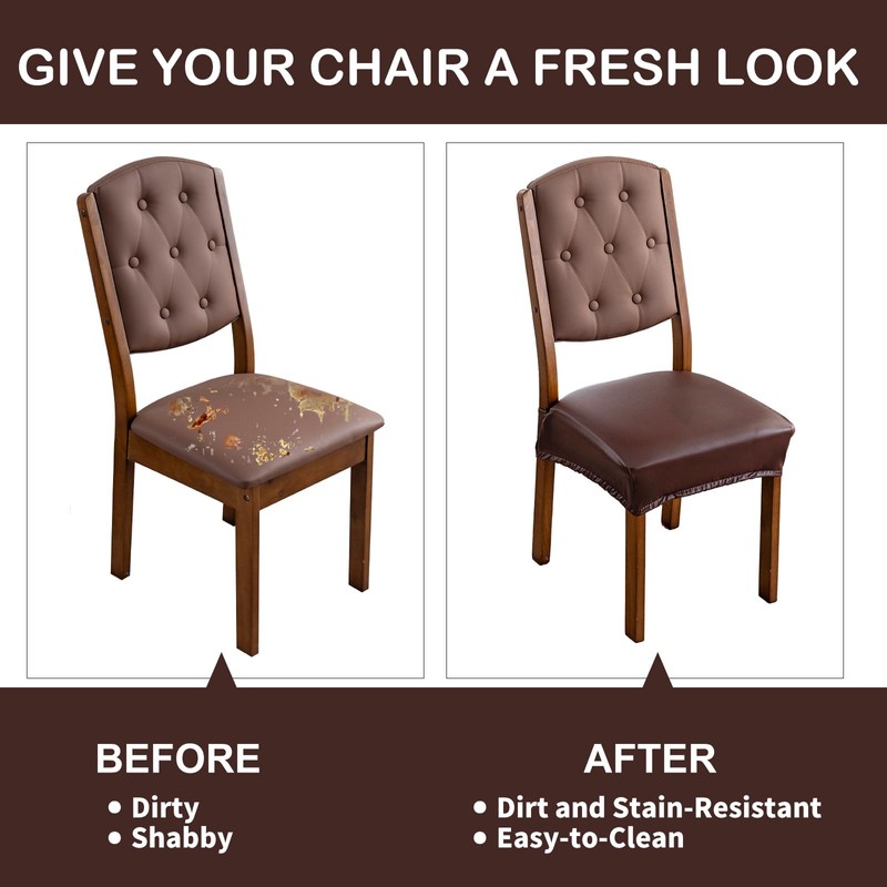 YUEANG Waterproof Seat Covers for Dining Room Chairs Set of