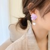 Chanaiqw Flower White Pearl Stud Drop Dangle Earrings for Women