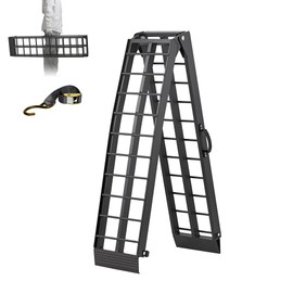 LEMNISCATE Motorcycle Truck Ramps for Pickup Trucks,7.5FT Portable Aluminum Loading Ramps,750 LBS Capacity Folding Dirt Bike,ATV,Lawn Mowers,UTVs,Race,Trailer Ramps Handle & Buckle,89"x12",1PC,Black
