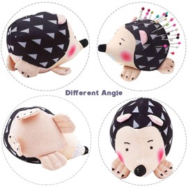 CICITOYWO Hedgehog Shape Pin Cushion, Cute Pincushions Sewing Kit Accessories Supplies Needle Cushions Holder with 200Pcs Colored Ball Heads Straight Fabric Pins for Jewelry Quilting DIY Crafts