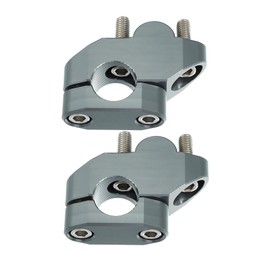 X AUTOHAUX 2pcs Motorcycle Handlebar Bracket Clamps Risers Titanium Tone
