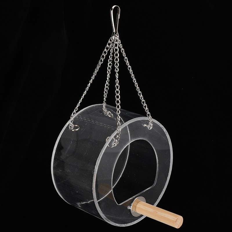 Acrylic Bird Feeder Box AntiScatter Hanging Feeding Box Outdoors Transparent
