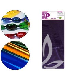 Paper celofan liderpapel 50 x 70 cm 22 g/m2 5 Sheets Bag Violet