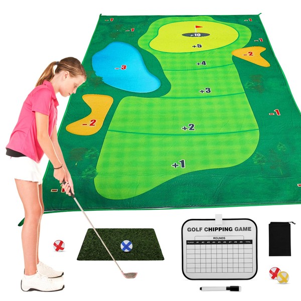 WAKERUG Casual Golf Game Set Indoor and Outdoor, Portable Sticky Golf Game with Golf Play Mat, Hitting Mats and Golf Training Aid Equipment, Battle Royale Golf Game for Adults Kids