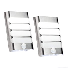 Leadleds 2-Pack Luxury Aluminum Case Wireless Stick Anywhere USB Rechargeable Motion Sensor Lights/Wall Sconce/Spot Lights/Hallway Night Light