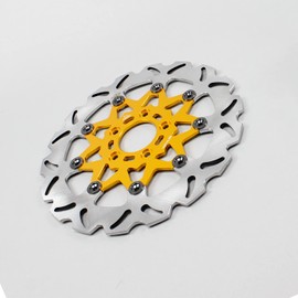 POWER JAMES Gold 11.5" 6.0 mm Thickness Rear Floating Brake Rotor Fits for Harley Davidson 00-’10 XL, ’00-’17 Dyna (except FXDLS), ’00-later Softail (except FXSE), and ’00-’07 Touring models