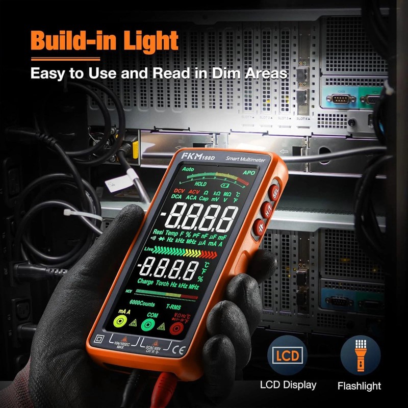 Fkm Pro Digital Multimeter Tester TRMS 6000 Counts,Auto-Ra