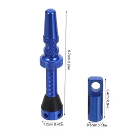 WHAMVOX 4pcs Tubeless Tire Valve Stem Extension Kit with Durable Reverse Valve for Easy Inflation and Deflation Stable Air Pressure Suitable for Mountain and Road Bikes Blue Set