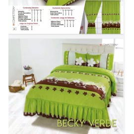 PRIMAVERA COMPETITION Edrecolcha Becky Verde King Size Con 3 Cojines Competition