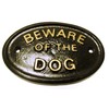 "BEWARE OF THE DOG" WALL/GATE PLAQUE BLACK - KEEP UNWANTED