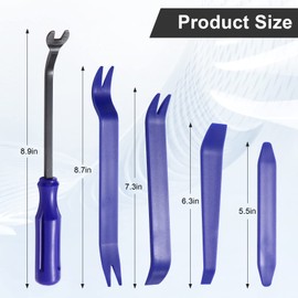 MOTRUST 5 pcs Auto Trim Removal Tool Kit, Auto Body Pry Set, Non Scratch Dash Trim Automotive Molding Removal, Handy Remover and Fastener for Vehicle Body Panel and Interior Door Panel (Blue)