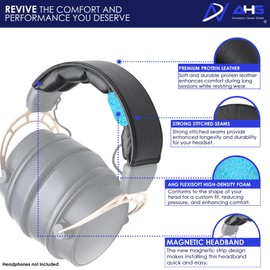AHG Accessory House Global Upgrade V2 Magnetic Cloud Alpha Headband pad Cushion Cover. Compatible with HyperX Cloud Alpha Wireless/Alpha/Alpha S/Cloud 2 Wireless Headphones. Easy fold on Design