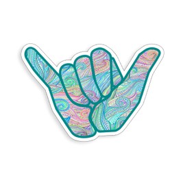 Hang Loose Shaka Sticker Sign Symbol Beach Surf Ocean Waves Cup Cooler Laptop Vinyl Decal Graphic