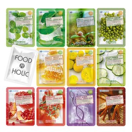 Food Aholic (100 Sheets) Food A Holic 3D Natural Essence Mask Pack - Choose 1 / (100매)푸드어홀릭3D 내추럴에센스 마스크팩 택1