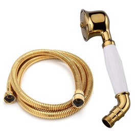 Nostalgia Gold Shower Head Hand Showers with Shower Hoses Brass