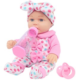 UNICORN ELEMENT 12 Inch Baby Dolls with Clothes Accessories Playset, 7 Set 12 Inch Baby Doll Bottle Pacifier Pretend Game for 3+ Years Old Girls Gifts in Box