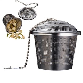 Gewürzfilterkugel, Stahl -Gewürzsieb | Tragbarer Edelstahl -Gewürzball | Tee-Infuser für Lebensmittelqualität, Spülmaschine sicherer Kochbedarf für Küche, Zuhause