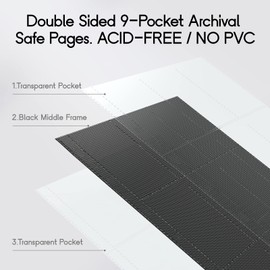 Rayvol Premium 9-Pocket 504 Card Binder, Ringless Trading Card Album Folder - Side Loading Black Page Pocket Binder for TCG (9-Pocket, Red)