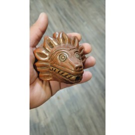 Quetzalcoatl, Death Whistle, Loud, Real, Aztec, Maya, Hand Crafted, Red.