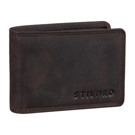 STILORD Jay' Small Wallet for Men RFID Leather Vintage Card Holder NFC Mini Wallet Elegant Genuine Leather, Dark - Brown, Vintage