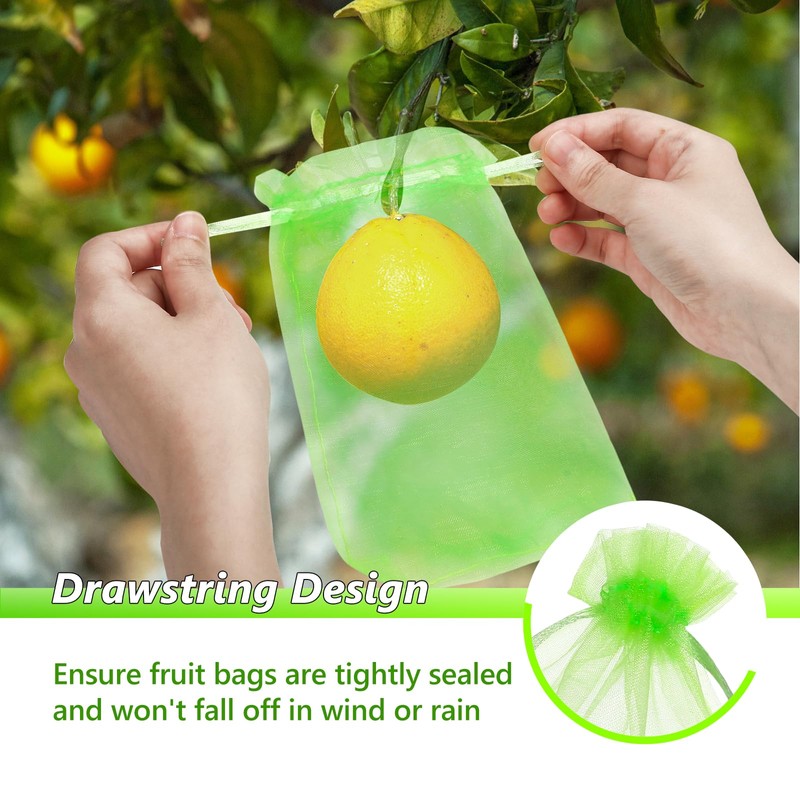 GWHOLE 50pcs 6x8 Inch Fruit Protection Bags, Fruit Cover Mesh