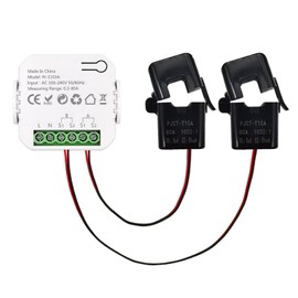 Mulcort TUYA WIFI Smart Electricity Meter Smart Bidirectional Monitor for Power Generation and Consumption with 2 x 80A CT Current Converter, Support Real-time Monitoring, Warning Function