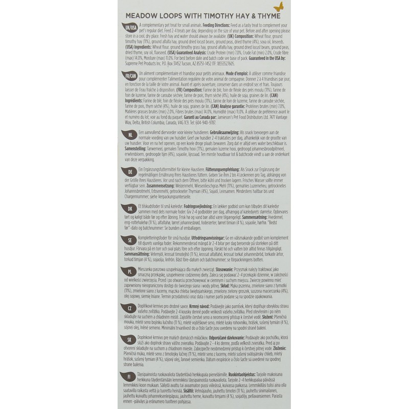 Selective Naturals Meadow Loops For Rabbits With Timothy Hay And