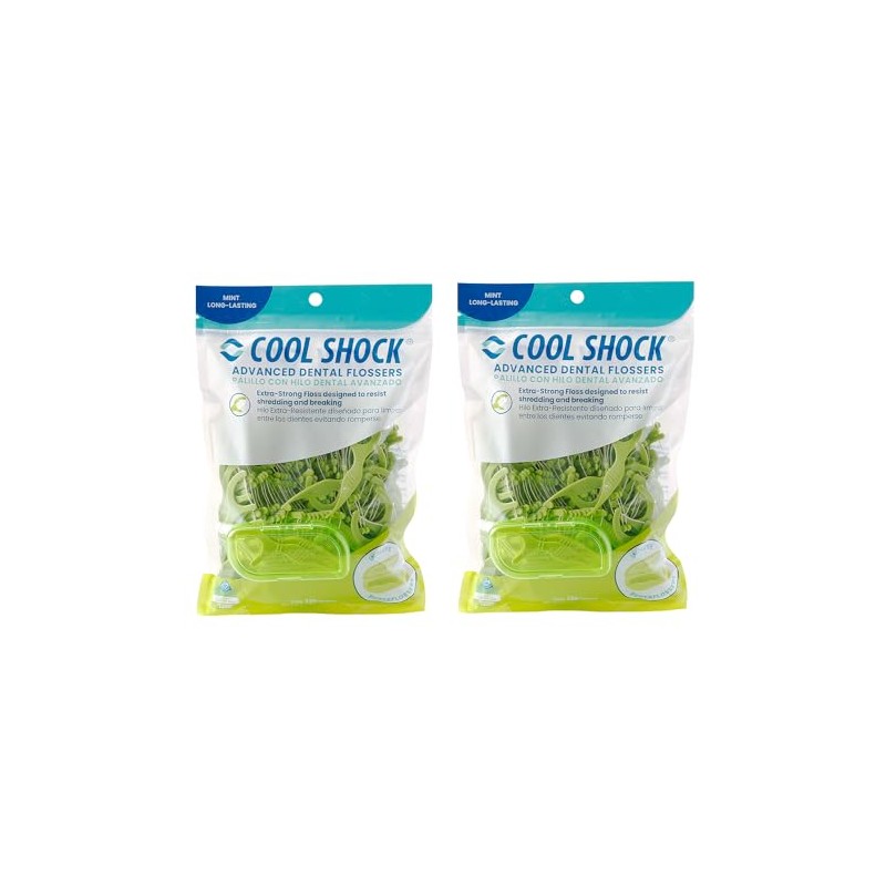 Cool Shock | Flossers de té verde y menta150 piezas,